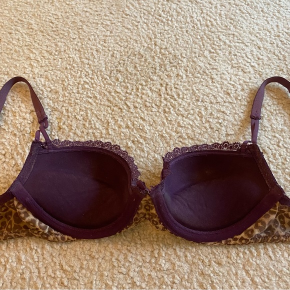 EUC Purple Cheetah Demi cup padded bra 32B by Felina Lingerie - Picture 3 of 6